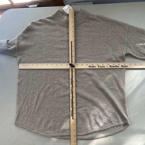 Madewell Sweater Womens Small Heather Hazelwood Mock Neck Wool Alpaca Blend Tan - Picture 6 of 11